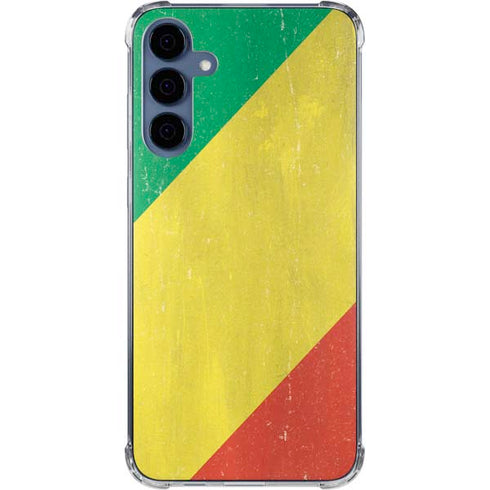 Republic of the Congo Flag Distressed Galaxy A35 5G Clear Case